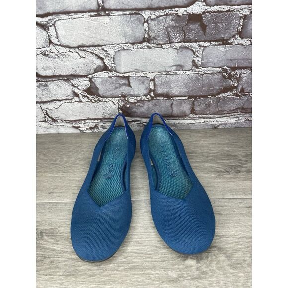 Rothy's The Square Pacific Blue Knit Fabric Ballet Flats Women Sz 11M US/42EU - Picture 4 of 16
